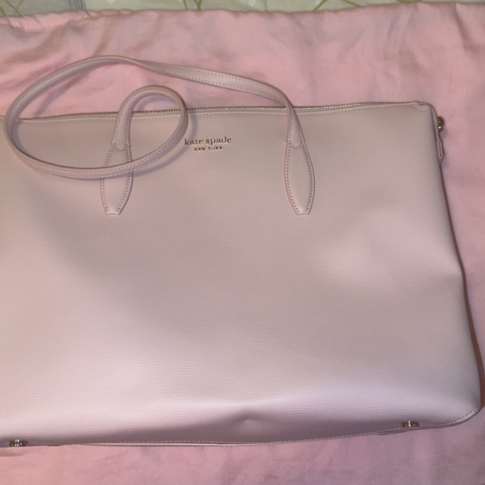 Kate spade all day large zip top tote chalk pink